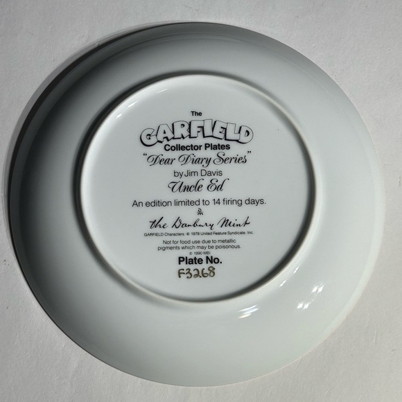 GARFIELD CAT Jim Davis "Dear Diary" Danbury Mint Plates Lot Of 4 - Picture 4 of 10